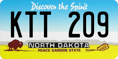 ND license plate KTT209