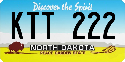 ND license plate KTT222