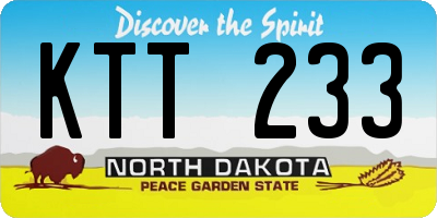 ND license plate KTT233