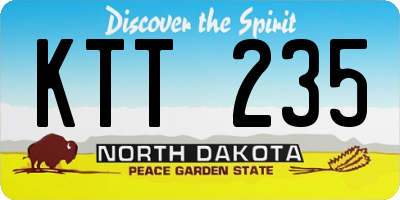 ND license plate KTT235