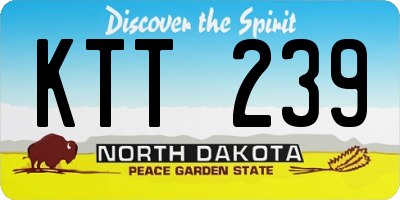 ND license plate KTT239