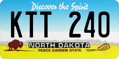 ND license plate KTT240
