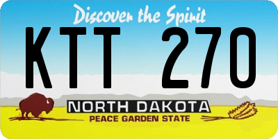 ND license plate KTT270