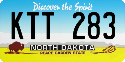 ND license plate KTT283
