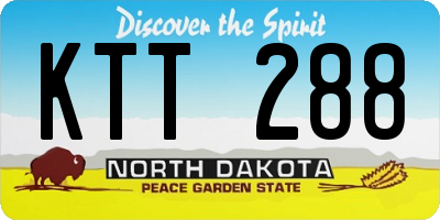 ND license plate KTT288