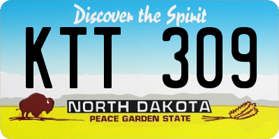 ND license plate KTT309