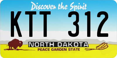 ND license plate KTT312