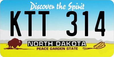 ND license plate KTT314