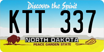 ND license plate KTT337