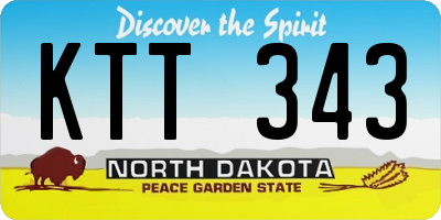 ND license plate KTT343