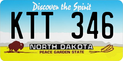 ND license plate KTT346