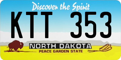 ND license plate KTT353