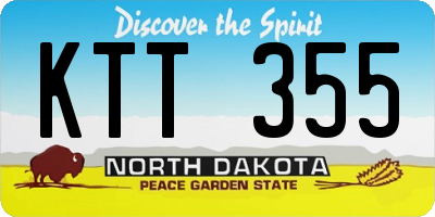 ND license plate KTT355