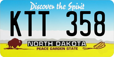 ND license plate KTT358