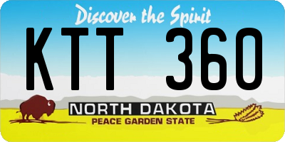 ND license plate KTT360