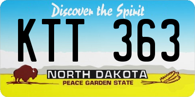 ND license plate KTT363