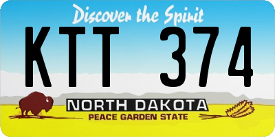 ND license plate KTT374