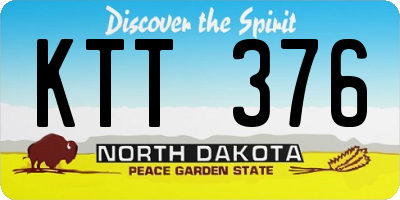 ND license plate KTT376