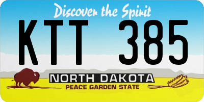ND license plate KTT385