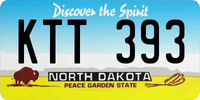 ND license plate KTT393