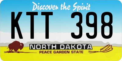 ND license plate KTT398