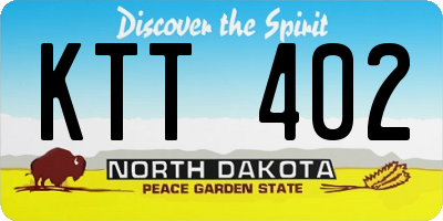 ND license plate KTT402