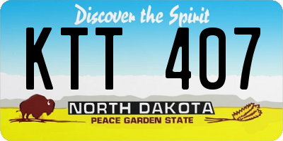 ND license plate KTT407