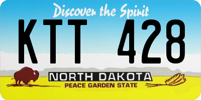 ND license plate KTT428
