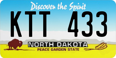 ND license plate KTT433