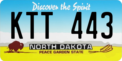 ND license plate KTT443
