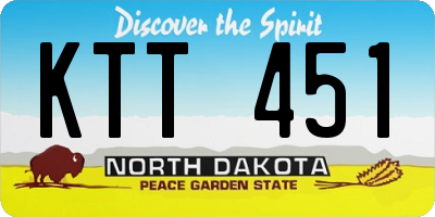 ND license plate KTT451