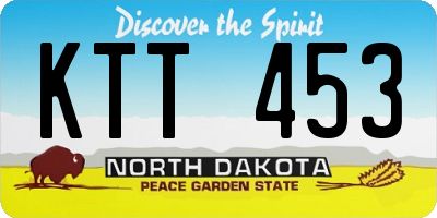 ND license plate KTT453