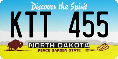 ND license plate KTT455