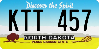 ND license plate KTT457