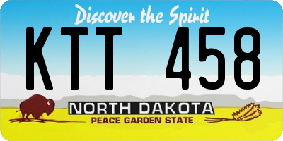 ND license plate KTT458