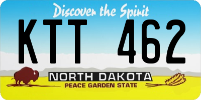 ND license plate KTT462