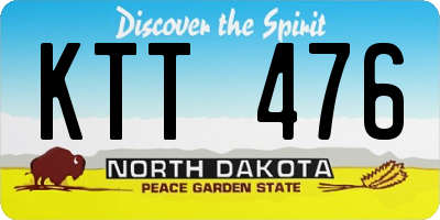 ND license plate KTT476