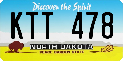 ND license plate KTT478