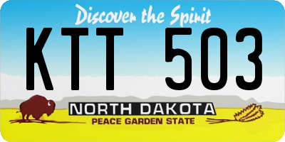 ND license plate KTT503