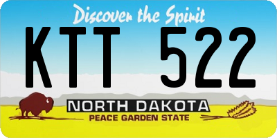 ND license plate KTT522