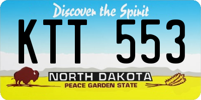 ND license plate KTT553