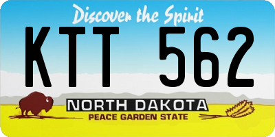 ND license plate KTT562