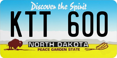 ND license plate KTT600