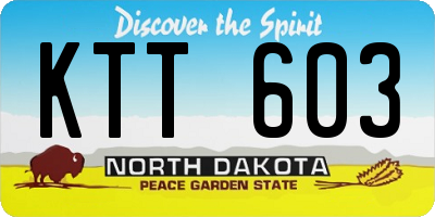 ND license plate KTT603