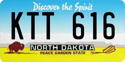 ND license plate KTT616
