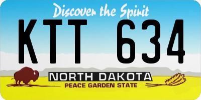 ND license plate KTT634