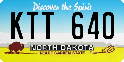 ND license plate KTT640