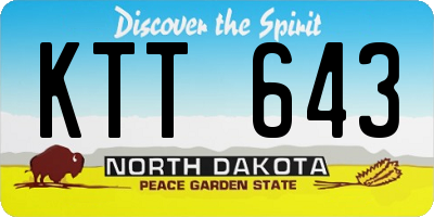 ND license plate KTT643