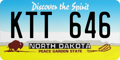 ND license plate KTT646