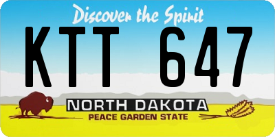 ND license plate KTT647